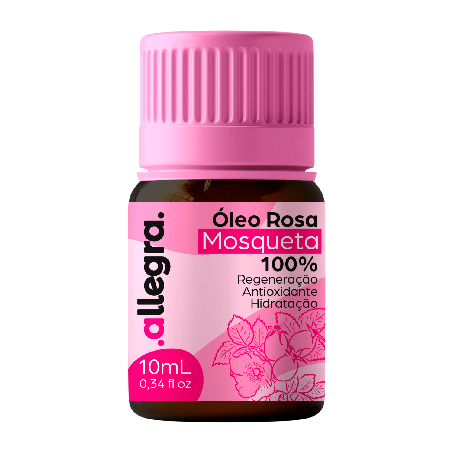 Óleo Facial Natural Rosa Mosqueta 100% Allegra 10ml